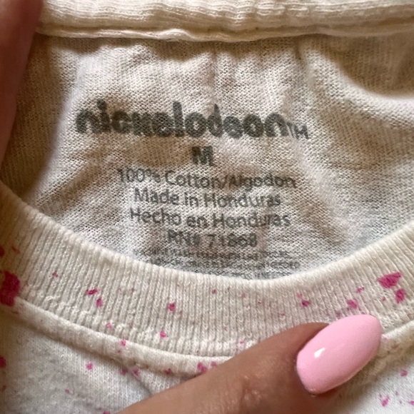 SpongeBob SquarePants tee pink paint splatter M - Picture 3 of 4